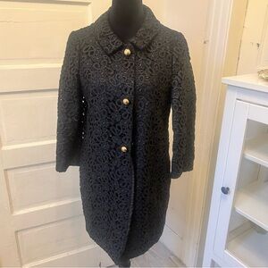 Kate Spade Black Lace Women's Coat Coquette Witchy Whimsy goth Small